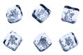 Ice cubes set isolated on white background Royalty Free Stock Photo
