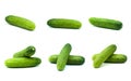 Set of cucumber  isolated on the white background Royalty Free Stock Photo