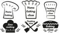 Set of culinary logo design concept. Hand writings about kitchen, food preparation and cooking