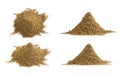 Set of cumin powder pile and texture isolated on white Royalty Free Stock Photo