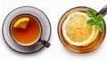 Set cup of ginger honey with lemon tea on isolate transparency background, PNG Royalty Free Stock Photo