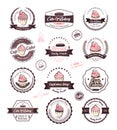 Set of cupcake bakery labels