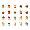 set of cupcake icons. Vector illustration decorative design Royalty Free Stock Photo