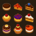 Set of cupcakes icons