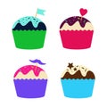 Set Of Cupcakes And Muffins, Illustration