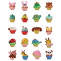 set of cupcakes. Vector illustration decorative design