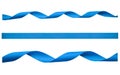 A set of curly blue ribbon