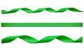 A set of curly green ribbon