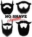 Set of curly hipster beards for No Shave November