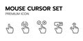 Set of Cursor icons click, vector icons. Mouse click cursor, Hand pointer icons set.