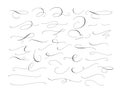 Set of custom decorative swashes and swirls, white on black. Great for wedding invitations, cards, banners, page