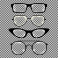 Set of custom glasses isolated