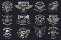 Set of custom motorcycle emblems