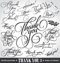Set of custom THANK YOU hand lettering (vector)