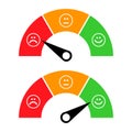 Set of customer satisfaction meter icon, graph rating measure business report vector illustration