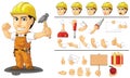 Customizable Mascot Industrial Construction Worker Laborer Royalty Free Stock Photo