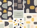 Set of cute abstract seamless patterns. Endless texture for wallpaper, home textile, fabric,carpets,covers,stationery. Different