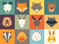 Set of cute animals icons Royalty Free Stock Photo