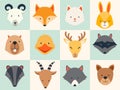 Set of cute animals icons