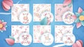 Set cute animals - seamless pattern Royalty Free Stock Photo
