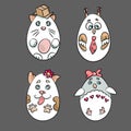 Set with 4 cute animals in a shape of Eatser Eggs. There are a c