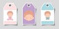 Set of cute babies labels vector design