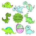 Set of Cute Baby Dinosaurs