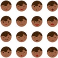 Set of cute baby emoticons. Royalty Free Stock Photo