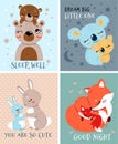 Set of cute baby greeting or invitation cards