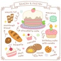 Set of Cute Bakery and Pastry Doodle