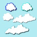 Set of cute and beautiful cloud for decorate. Illustration Royalty Free Stock Photo