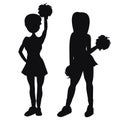 Silhouette Girls are cheerleaders Royalty Free Stock Photo