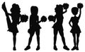 Set  silhouette Girls Royalty Free Stock Photo