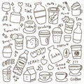 Set of Cute Beverages Doodle