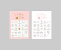 Set of cute bingo cards for wedding