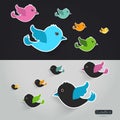 Set of cute birds