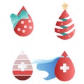 Set of cute blood drop.