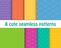 Set of cute bright seamless patterns. Abstract geometric background Royalty Free Stock Photo