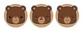 Set of cute brown bear cartoon characters. Royalty Free Stock Photo