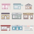 Set of cute buildings for infographics.