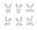 Set of cute bunnies. Vector illustration of cartoon animals Royalty Free Stock Photo