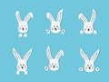 Set of cute bunnies. Vector illustration of cartoon animals Royalty Free Stock Photo