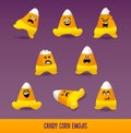 Set of Cute Candy Corn emojis.