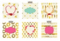 Set of cute cards for celebrating Valentine`s Day.