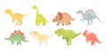 Set of cute carnivorous and herbivorous dinosaurs Royalty Free Stock Photo