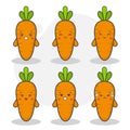 Set of Cute Carrot Characters