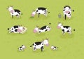 Set with cute cartoon cow. Farm animals Royalty Free Stock Photo