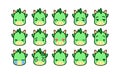 Set Of Cute Cartoon Dragon Icons Isolated