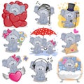 Set of Cute Cartoon elephants