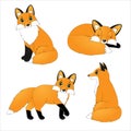 Set of cute cartoon foxes Royalty Free Stock Photo